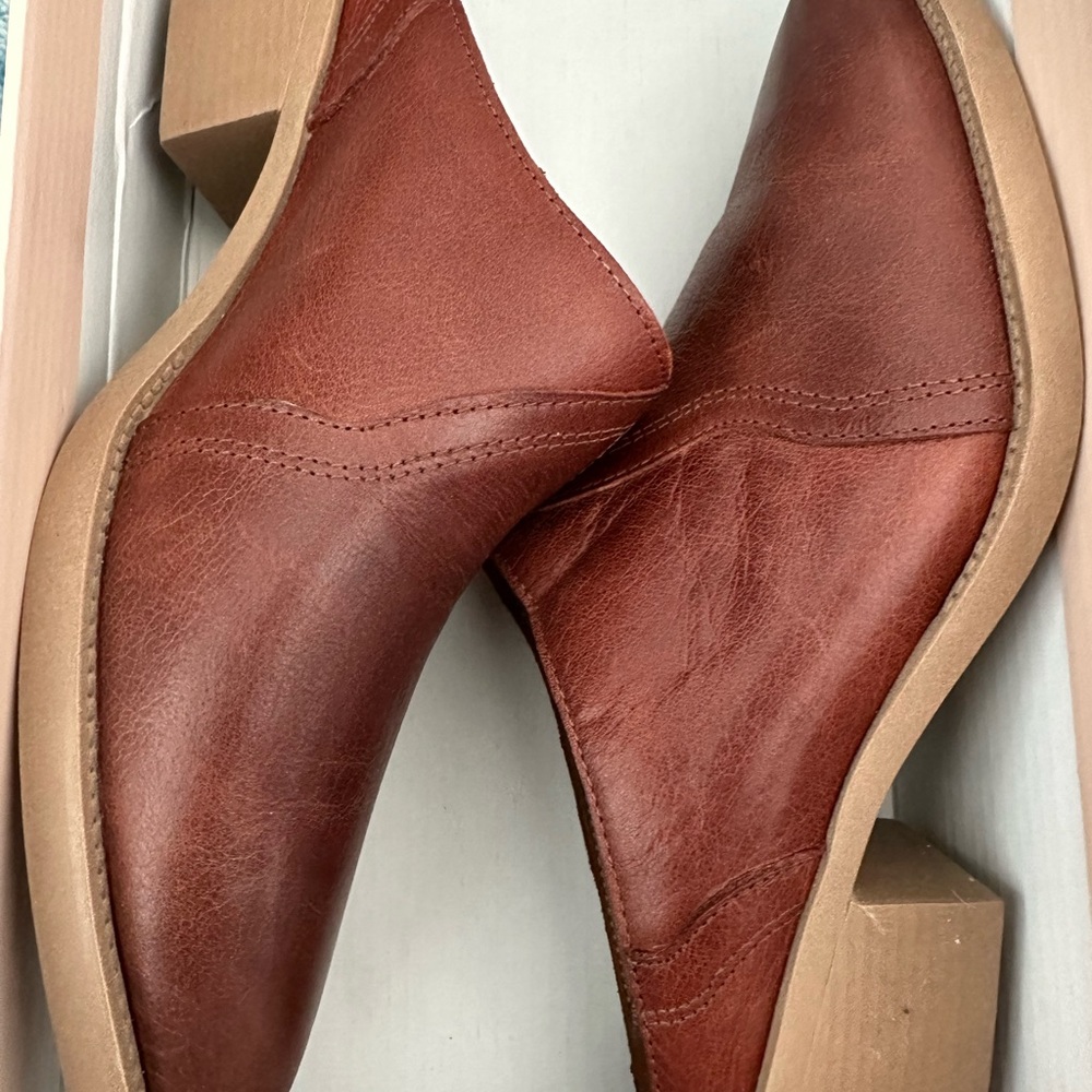 Bueno shoes
Size 38 NIB
Style- Fredrik 
Slip-On Mules! 
Color-Tobacco’